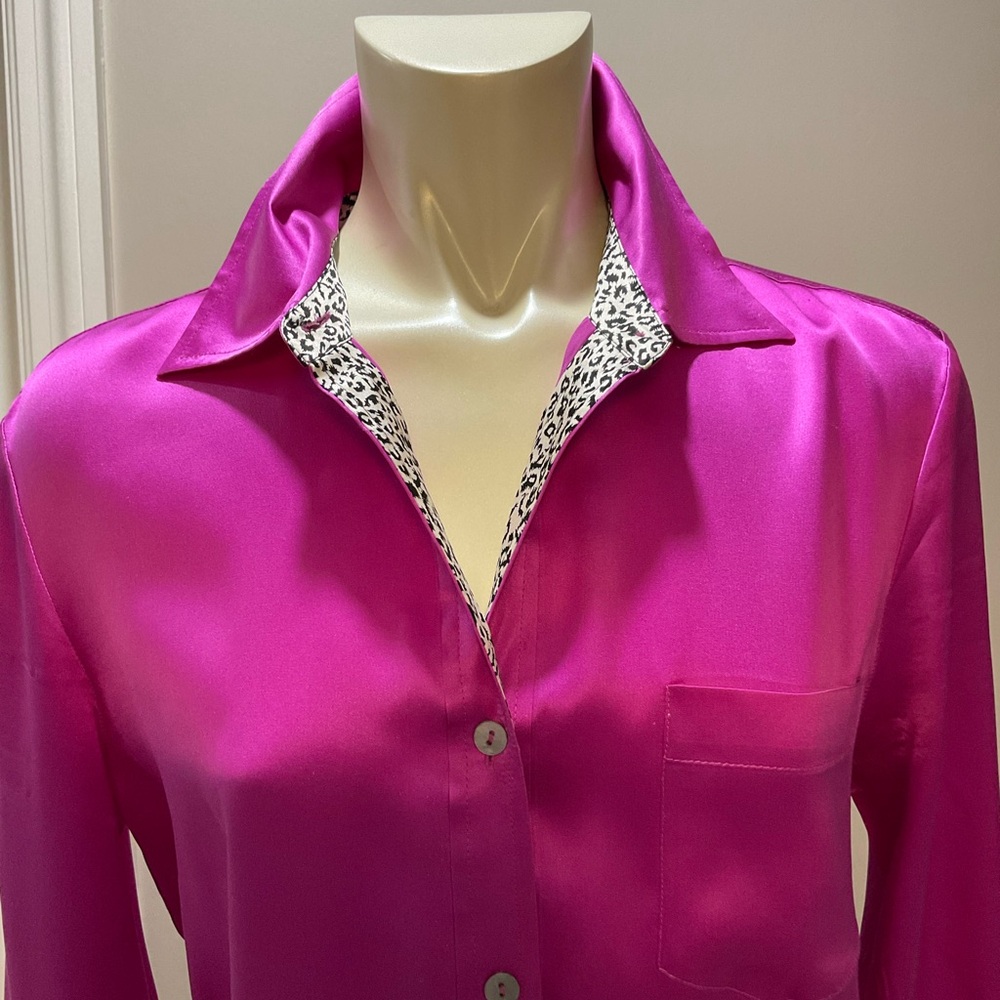 Silk Fuchsia Women's Blouse. Surely a statement piece!